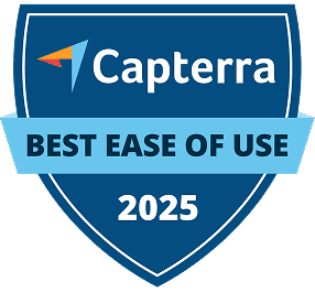 Logo for Capterra "Best ease of use" award