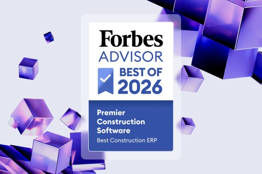 Premier Construction Software Ranked #1 Construction Cloud ERP by Forbes Advisor for Multiple Consecutive Years