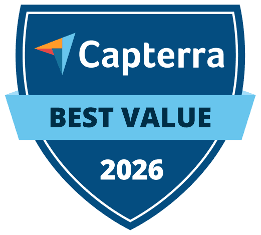 Logo for Capterra "Best Value" award