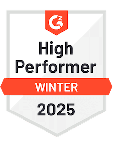 Logo for G2 2025 reviews award