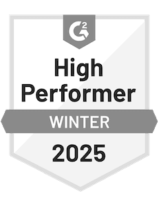 Logo for G2 2025 reviews award