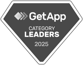 Logo for GetApp construction management category leaders award