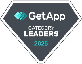 Logo for GetApp construction management category leaders award