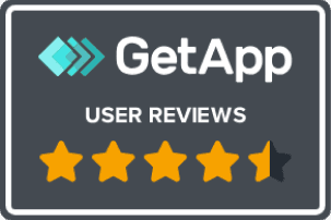 Logo for GetApp construction software user reviews award