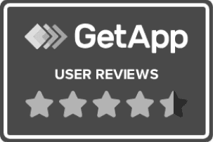 Logo for GetApp construction software user reviews award