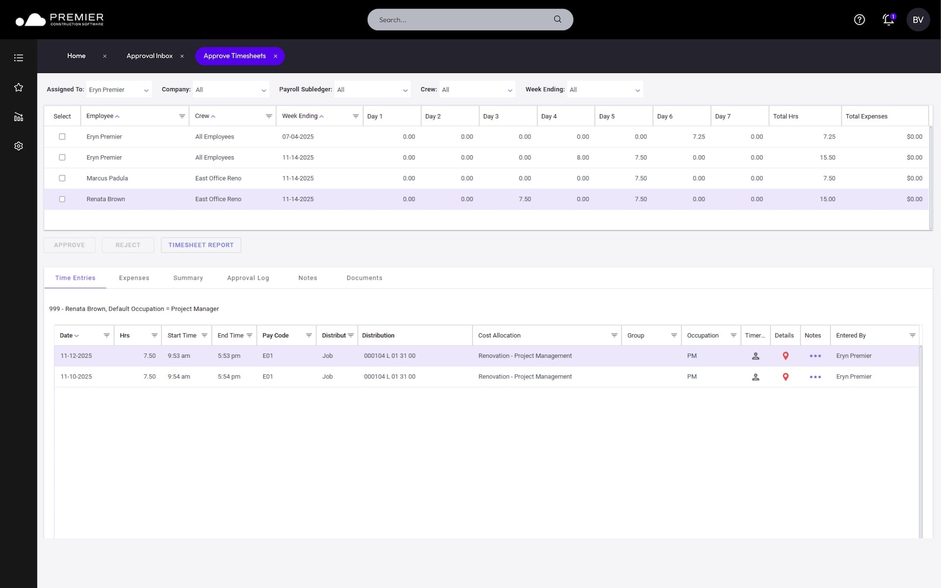 Time Entry & Labour Cost Tracking
